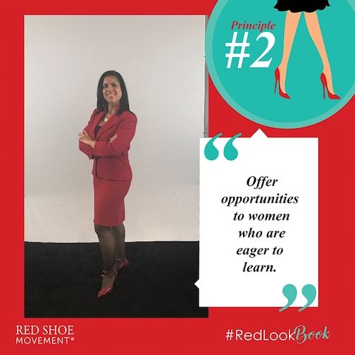 Beth Marmolejos strikes a pose at the #RedLookBook