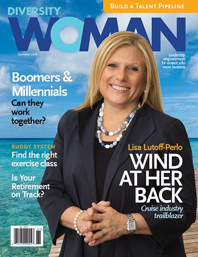 Lisa Lutoff-Perlo, Hall of Fame 2017 graces the cover of Diversity Woman, the publication of a Hall of Fame 2018 honoree.