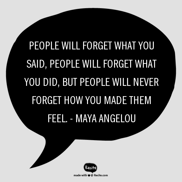 Emotions quote by Maya Angelou - People will forget what you said, people will forget what you did, but people will never forget how you made them feel