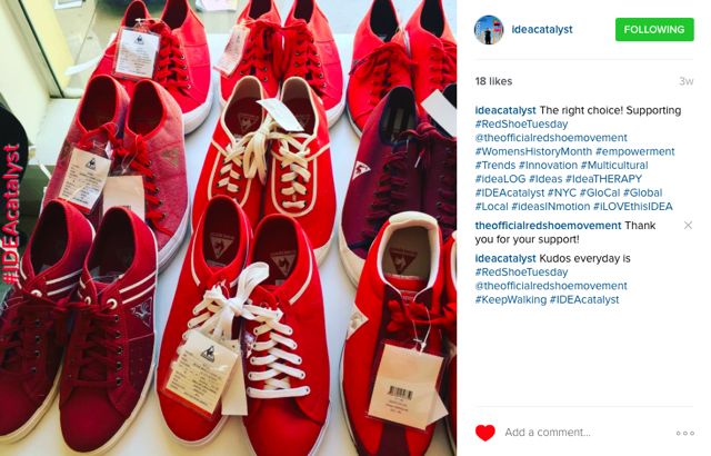Idea Catalyst supports the meaning of red shoes for the Red Shoe Movement