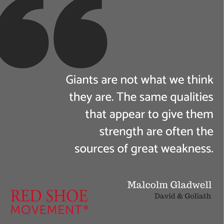 A professional disadvantage can be your best advantage. Get inspired by David and Goliath's story.