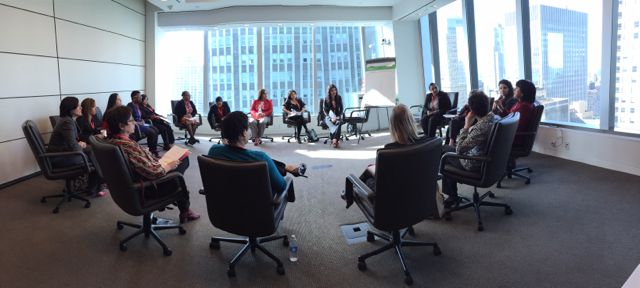 MetLife Mutual Mentoring Circle about Executive Presence, facilitated by Lily Benjamin at RSM Signature Event 2015