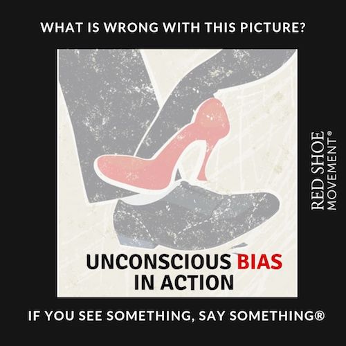 The picture used to illustrate the article we discuss here reflects an unconscious bias and it contradicts the advice in the article.