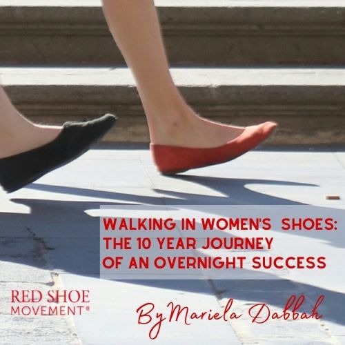 Walking in women's shoes