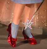 The magical red shoes of Wizard of Oz 