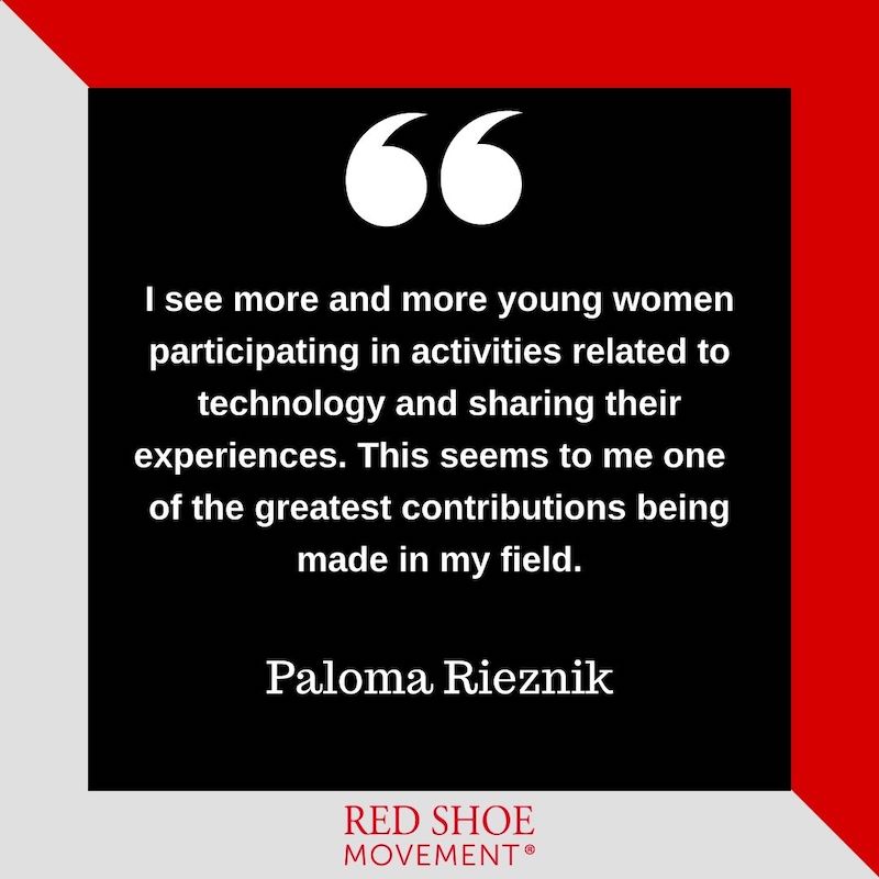 Young women in tech, an inspiring quote by Paloma Rieznik